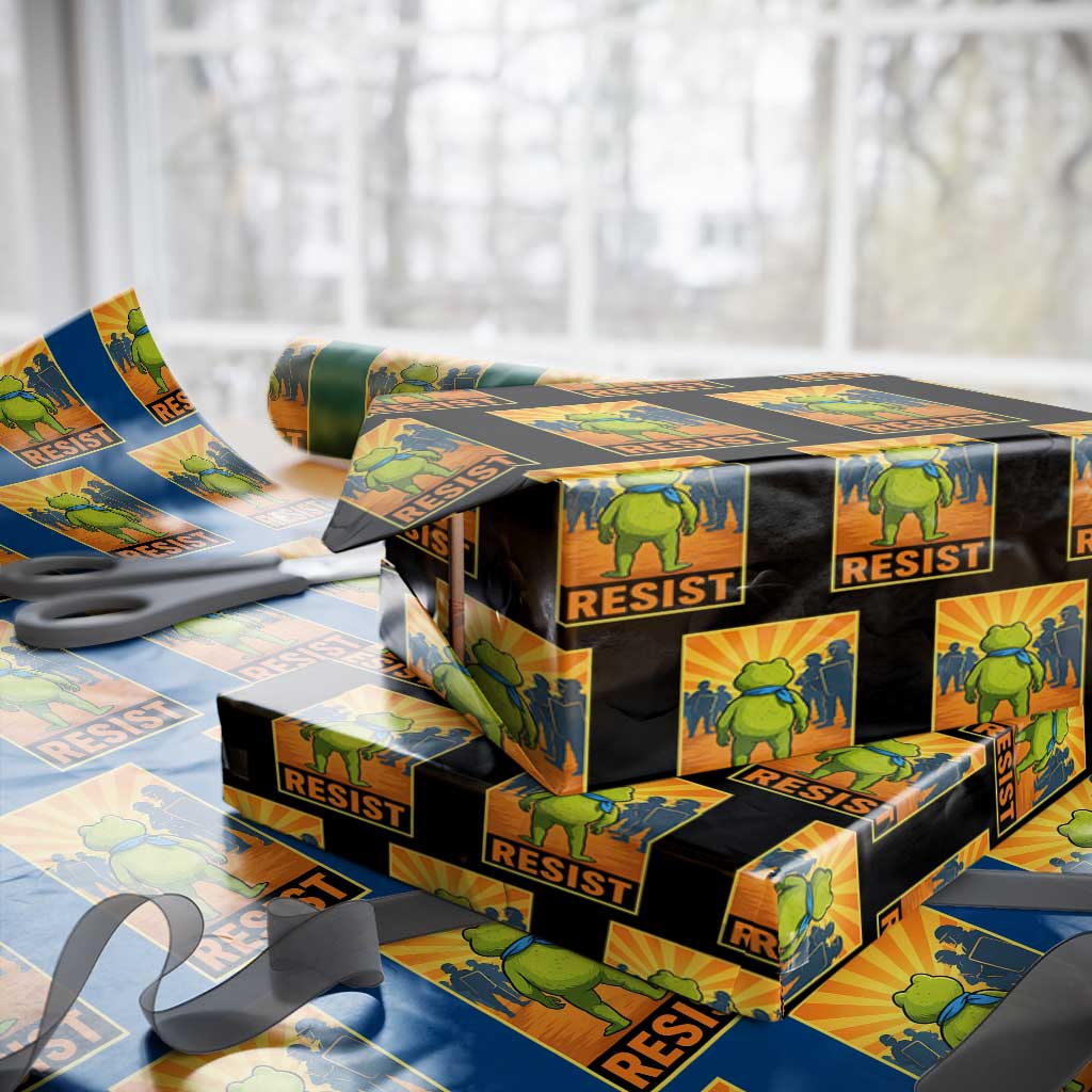 Resist Frog Graphic Wrapping Paper Roll Protest Stand Against Fascism - Wonder Print Shop