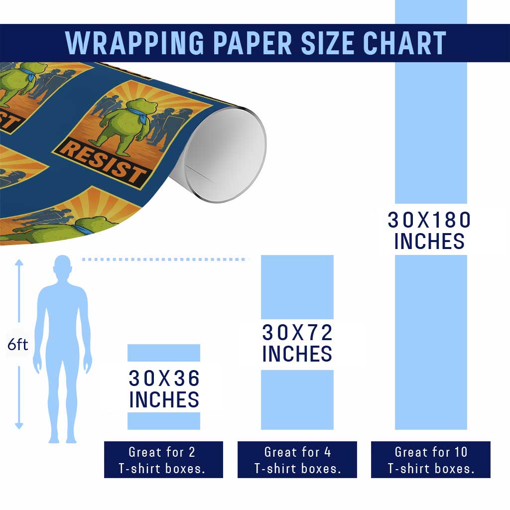 Resist Frog Graphic Wrapping Paper Roll Protest Stand Against Fascism - Wonder Print Shop