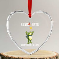 Resist Frog Heart Crystal Glass Ornament Christian HIV Awareness Red Ribbon - Wonder Print Shop
