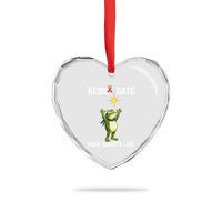Resist Frog Heart Crystal Glass Ornament Christian HIV Awareness Red Ribbon - Wonder Print Shop
