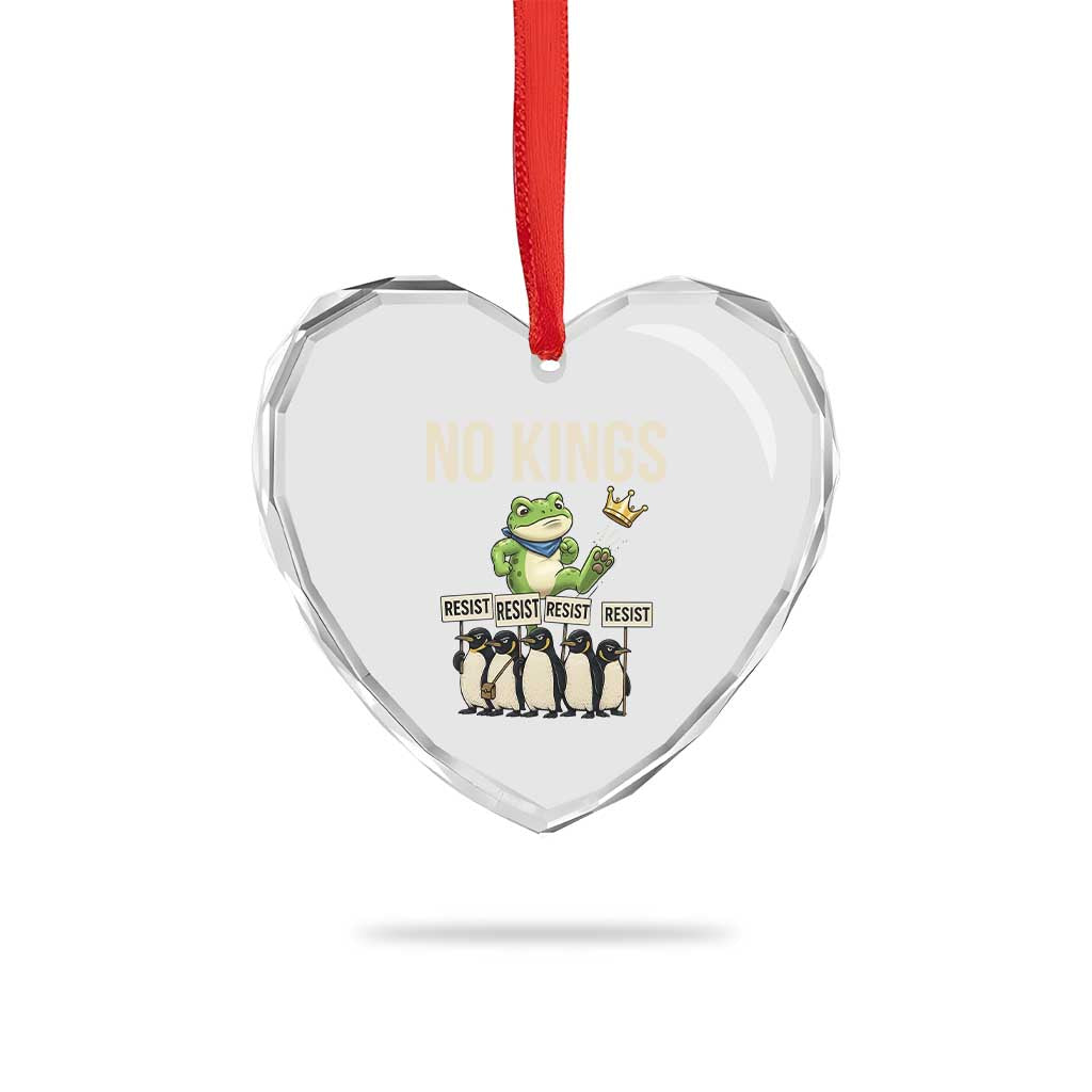 Resist Frog Heart Crystal Glass Ornament No Kings Funny Portland Protest ICE Activist Meme - Wonder Print Shop