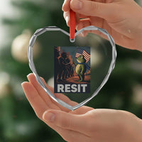 Resist Frog Heart Crystal Glass Ornament Portland Frog Activist America Political 2025 - Wonder Print Shop