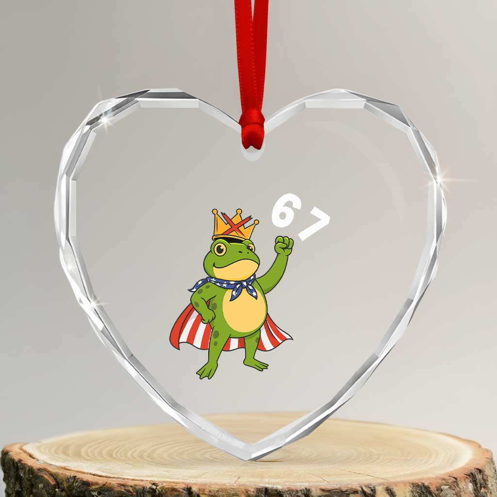 Resist Frog Heart Crystal Glass Ornament Super American 67 Six Seven Meme - Wonder Print Shop