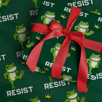 Resist Frog Kicking Crown Wrapping Paper Roll Funny No Kings In America Free Portland - Wonder Print Shop