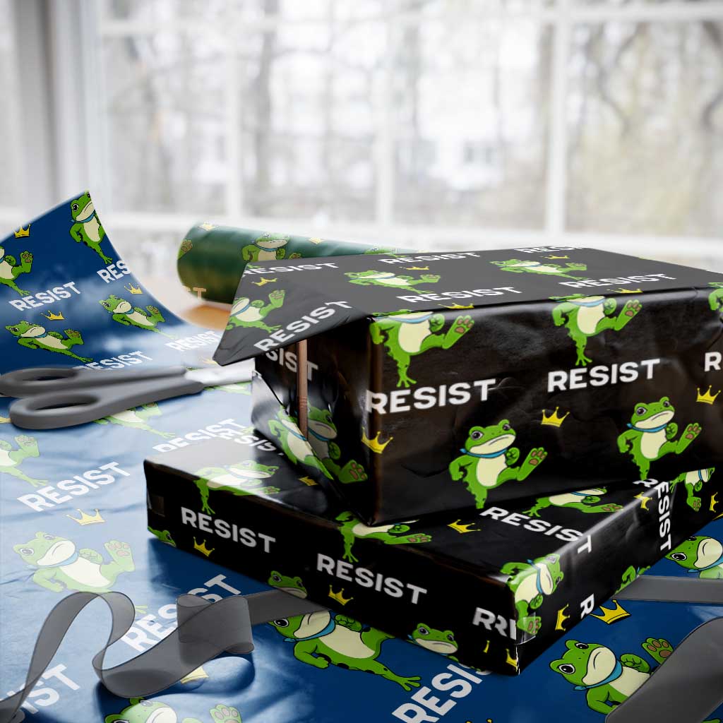 Resist Frog Kicking Crown Wrapping Paper Roll Funny No Kings In America Free Portland - Wonder Print Shop