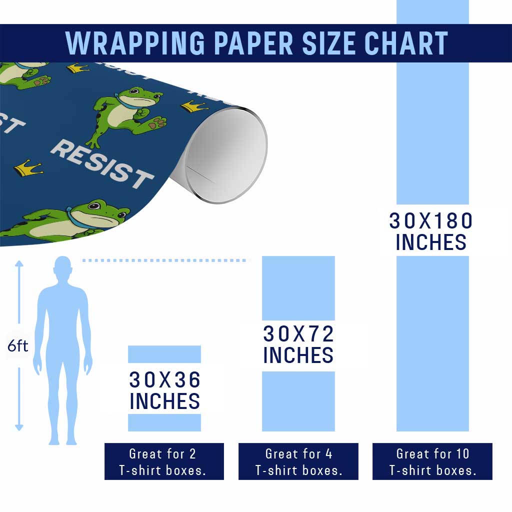Resist Frog Kicking Crown Wrapping Paper Roll Funny No Kings In America Free Portland - Wonder Print Shop