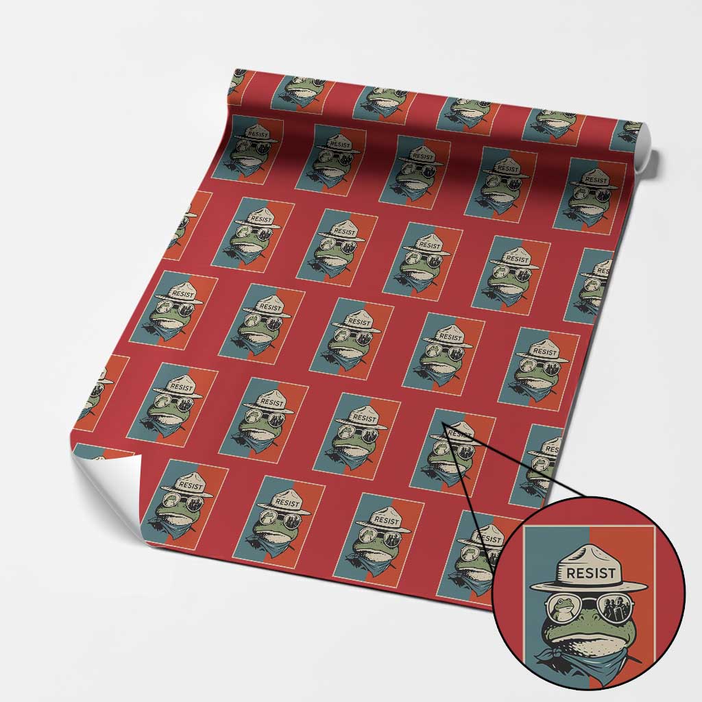 Resist Frog Meme Wrapping Paper Roll Portland Vintage Aesthetic Gift - Wonder Print Shop
