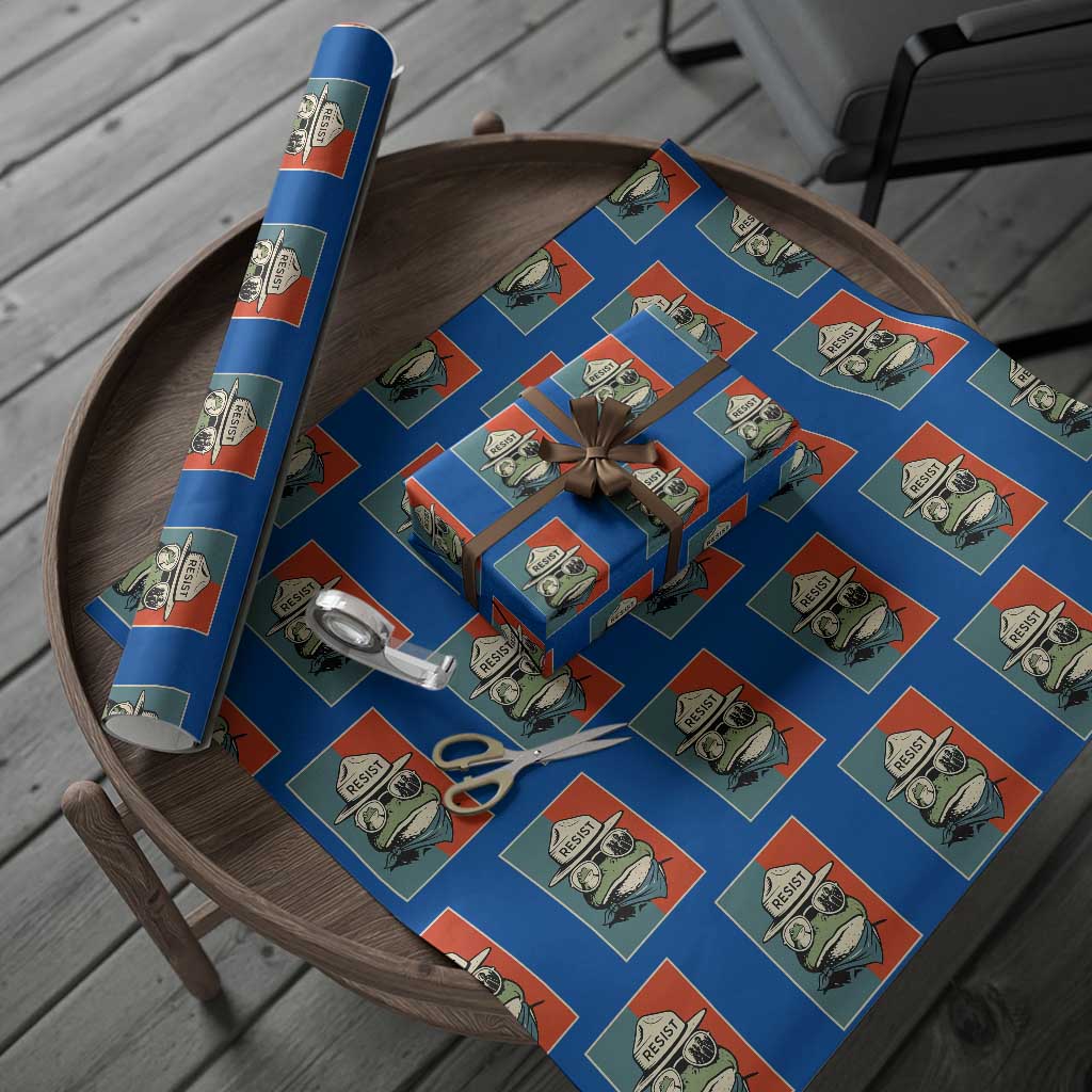 Resist Frog Meme Wrapping Paper Roll Portland Vintage Aesthetic Gift - Wonder Print Shop