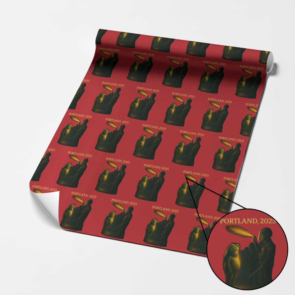 Resist Frog Political Poste Wrapping Paper Roll Free Portland Vintage Protest Graphic - Wonder Print Shop