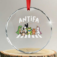 Resist Frog Protest Crystal Glass Ornament Antifa Inflatable Costume Portland Frog Political Satire - Wonder Print Shop