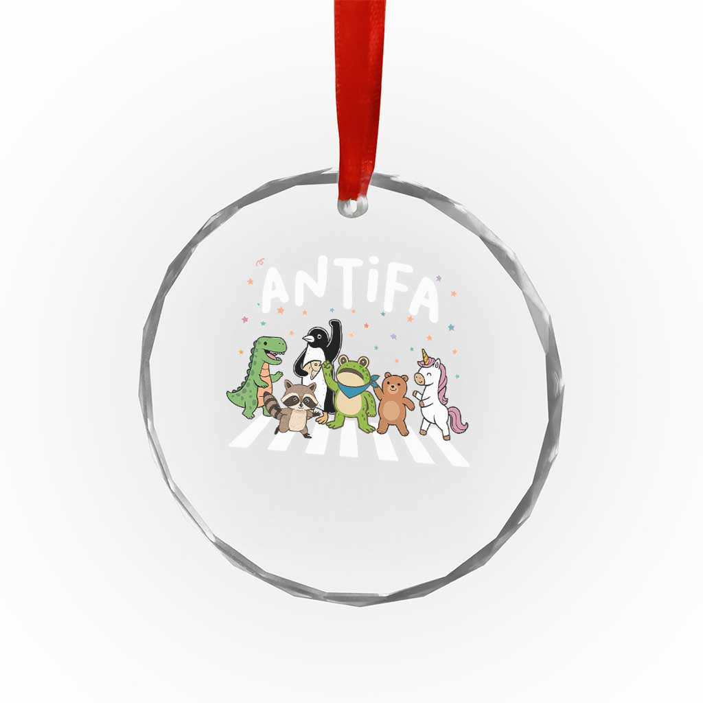 Resist Frog Protest Crystal Glass Ornament Antifa Inflatable Costume Portland Frog Political Satire - Wonder Print Shop