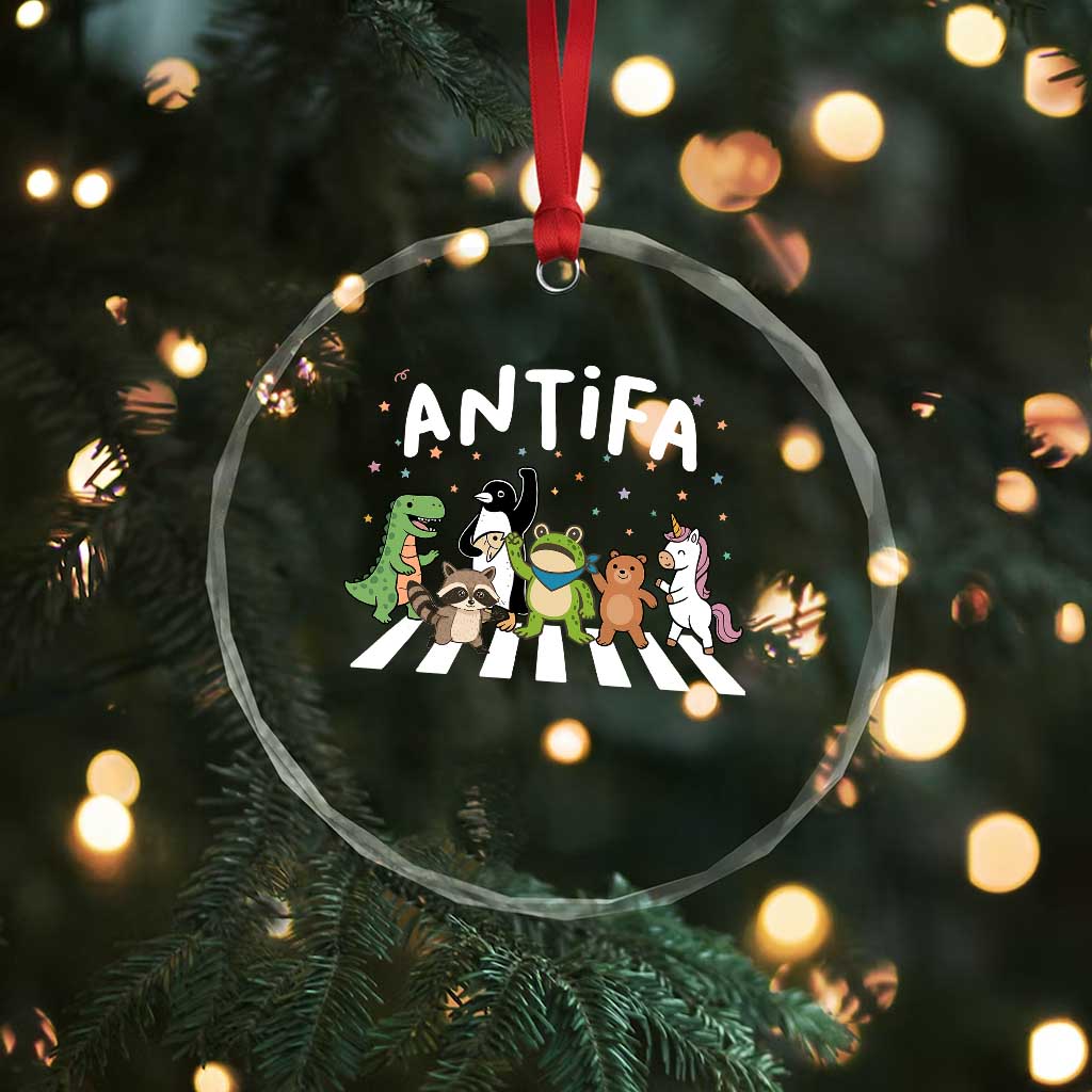 Resist Frog Protest Crystal Glass Ornament Antifa Inflatable Costume Portland Frog Political Satire - Wonder Print Shop