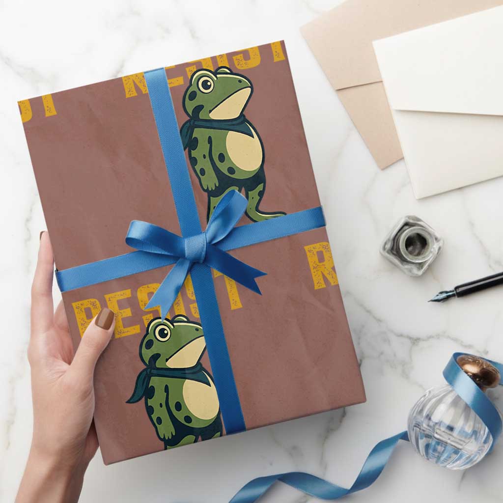 Resist Frog Protest Wrapping Paper Roll Free Portland Political Satire - Wonder Print Shop