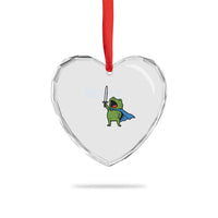 Resist Frog Warrior Heart Crystal Glass Ornament Funny Rebel Meme Gift - Wonder Print Shop