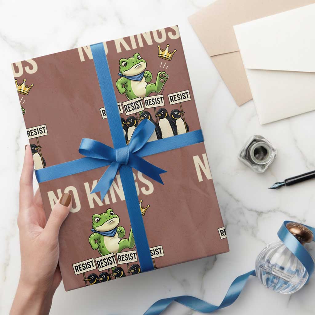 Resist Frog Wrapping Paper Roll No Kings Funny Portland Protest ICE Activist Meme - Wonder Print Shop
