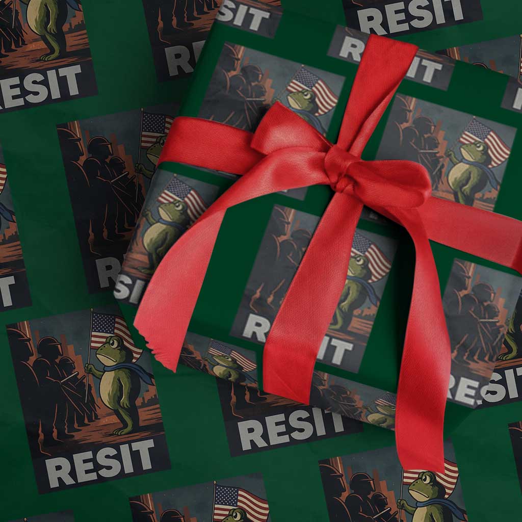 Resist Frog Wrapping Paper Roll Portland Frog Activist America Political 2025 - Wonder Print Shop