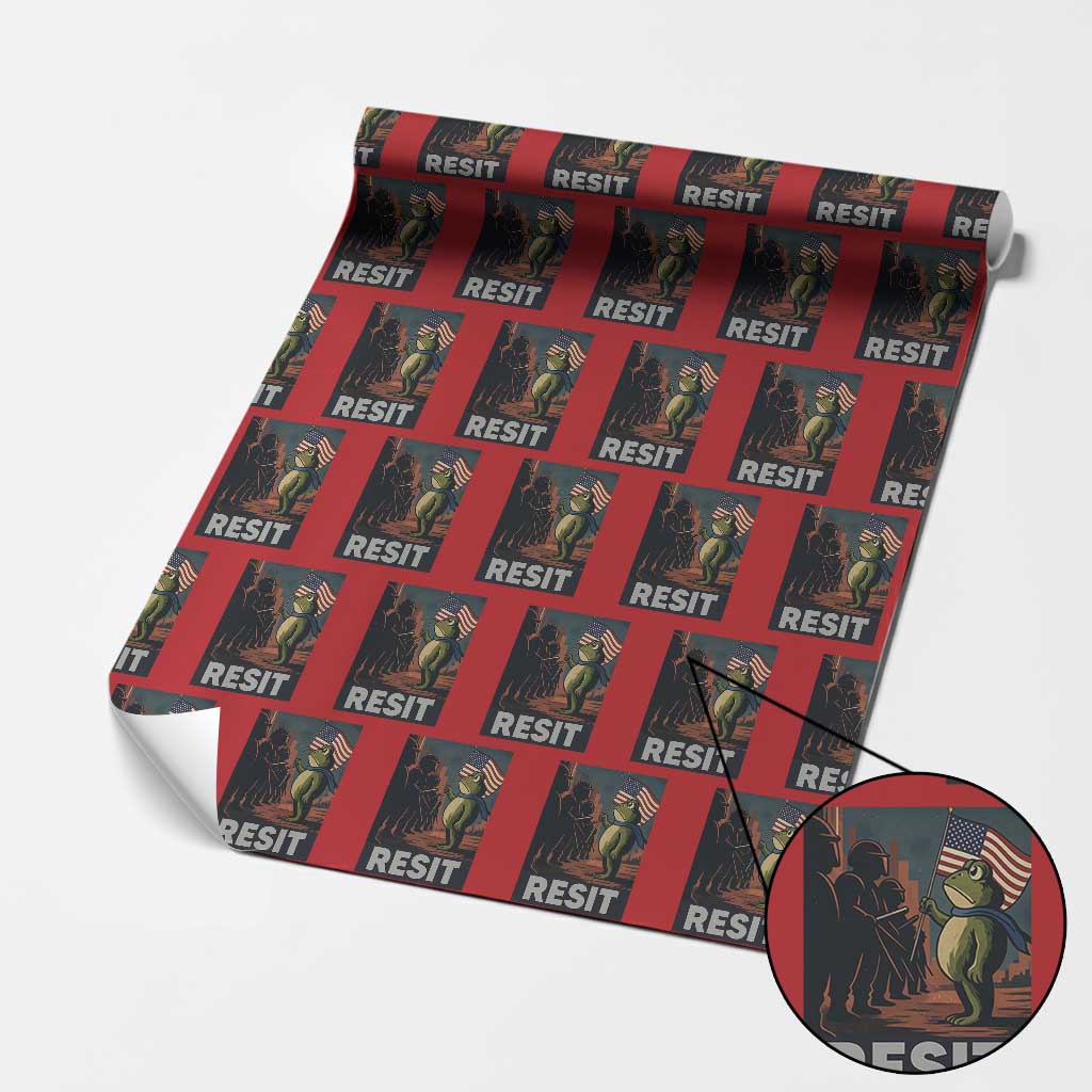 Resist Frog Wrapping Paper Roll Portland Frog Activist America Political 2025 - Wonder Print Shop
