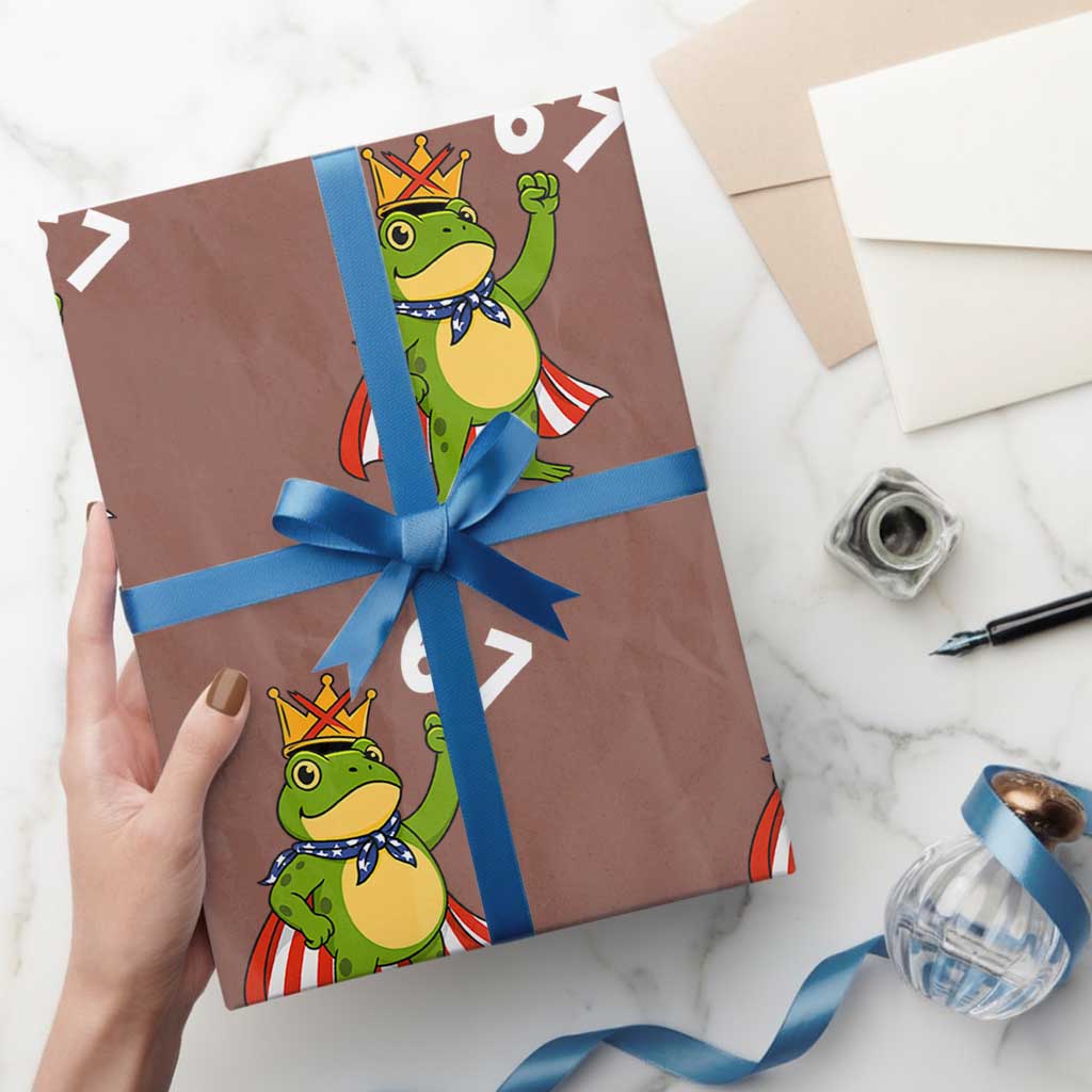 Resist Frog Wrapping Paper Roll Super American 67 Six Seven Meme - Wonder Print Shop