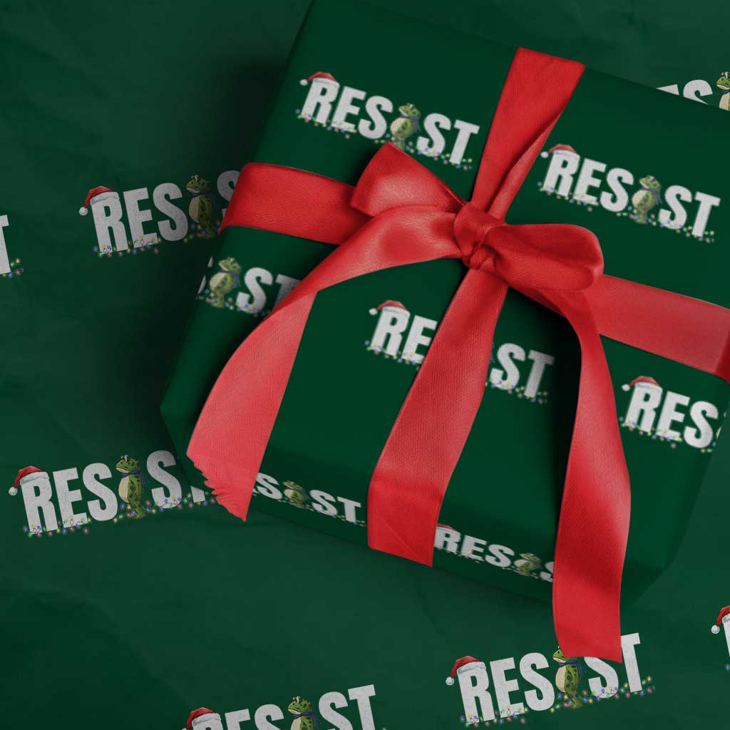 Resist Frog Xmas Wrapping Paper Roll Funny Portland Protest ICE Activist Meme 2025 - Wonder Print Shop