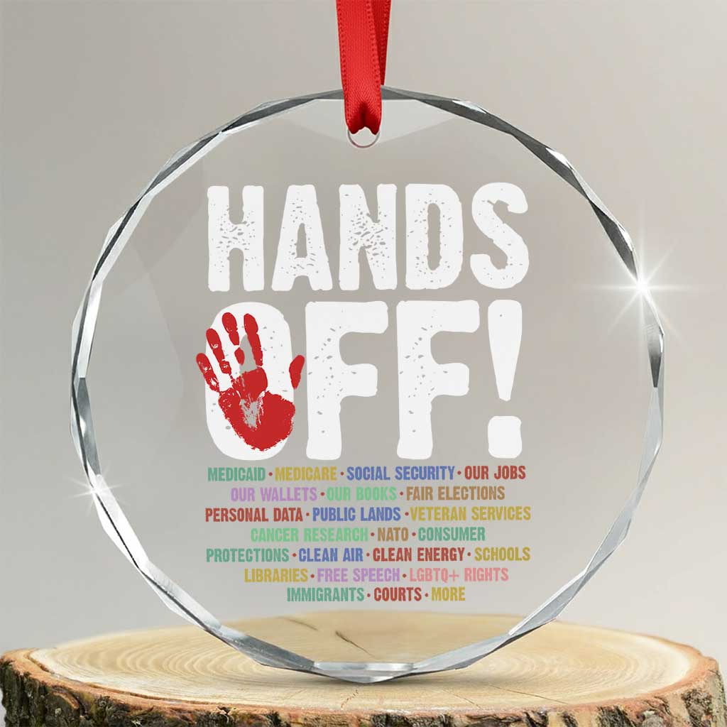 Resist Hands Off Crystal Glass Ornament Protect USA American We The People - Wonder Print Shop