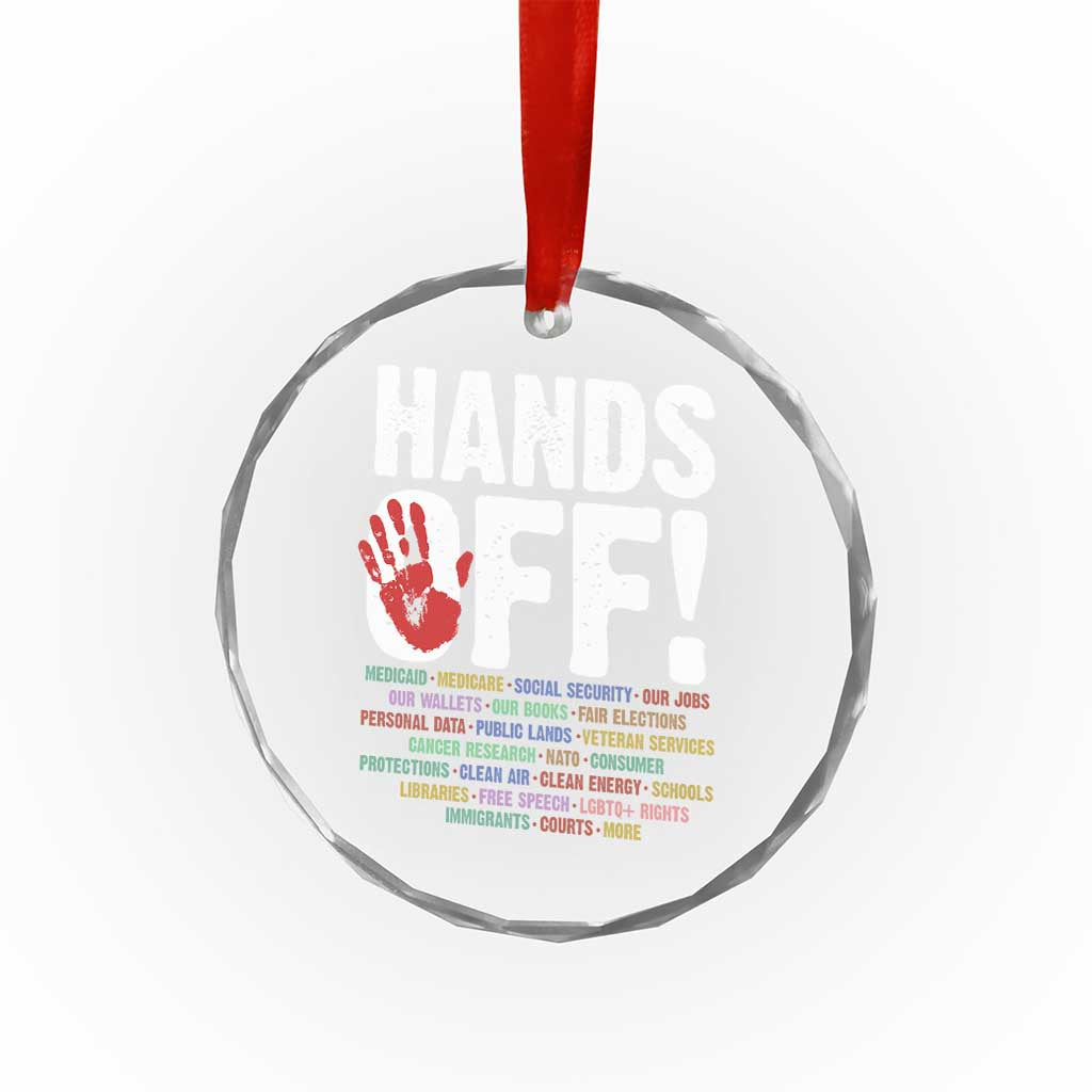 Resist Hands Off Crystal Glass Ornament Protect USA American We The People - Wonder Print Shop