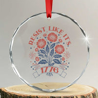 Resist Like its 1776 Crystal Glass Ornament Vintage Boho Floral Subtle 250th Anniversary