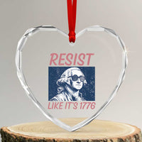 Resist Like its 1776 Heart Crystal Glass Ornament America 4th of July 250 Years Freedom