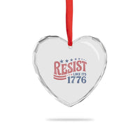 Resist Like Its 1776 Heart Crystal Glass Ornament Vintage Distressed Patriotic Political Satire Graphic