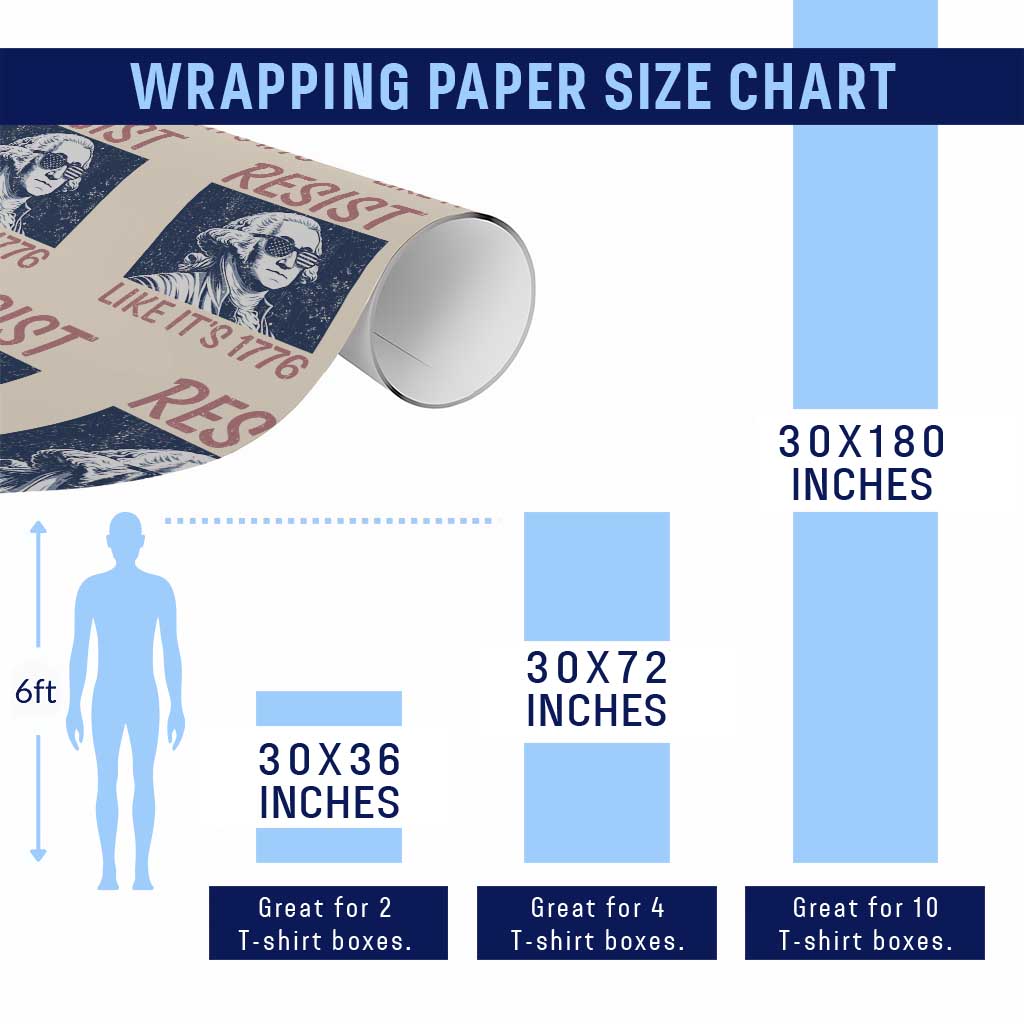 Resist Like its 1776 Wrapping Paper Roll America 4th of July 250 Years Freedom