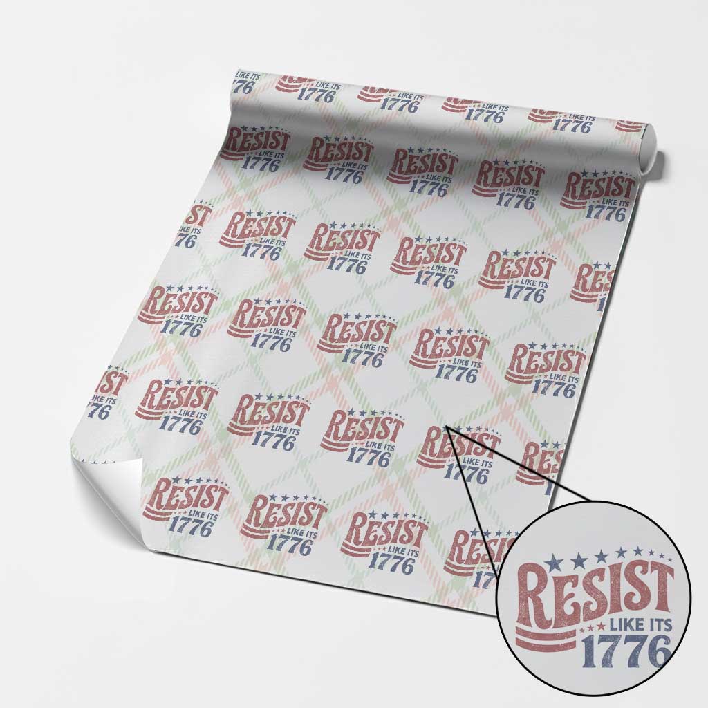 Resist Like Its 1776 Wrapping Paper Roll Vintage Distressed Patriotic Political Satire Graphic