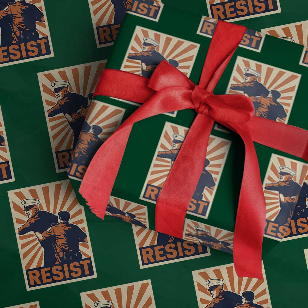 Resist Marine Veteran Political Protest Wrapping Paper Roll America First Anti War