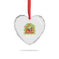 Resist Portland Frog Protest Heart Crystal Glass Ornament Funny No Kings Christmas Gift - Wonder Print Shop