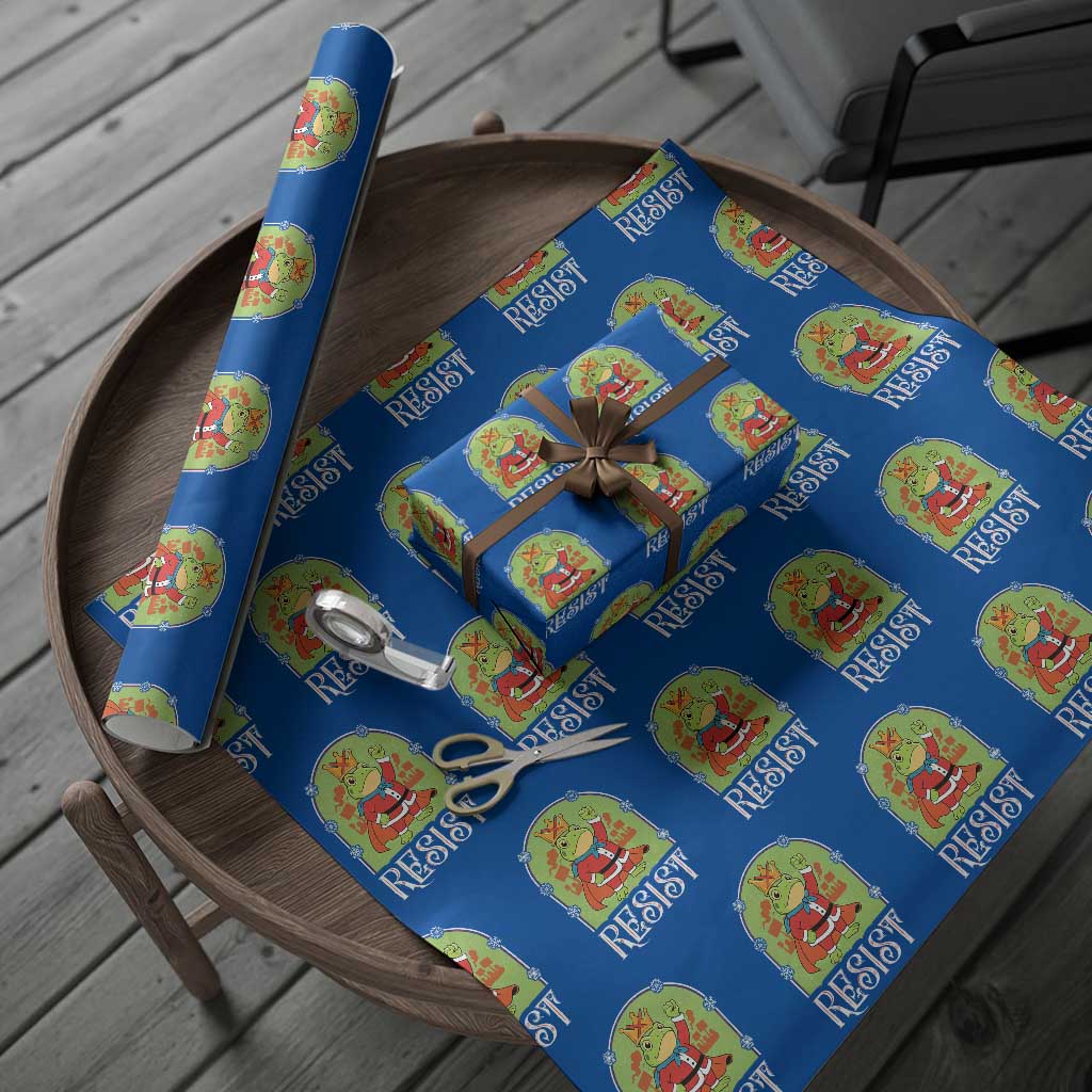 Resist Portland Frog Protest Wrapping Paper Roll Funny No Kings Xmas Gift - Wonder Print Shop