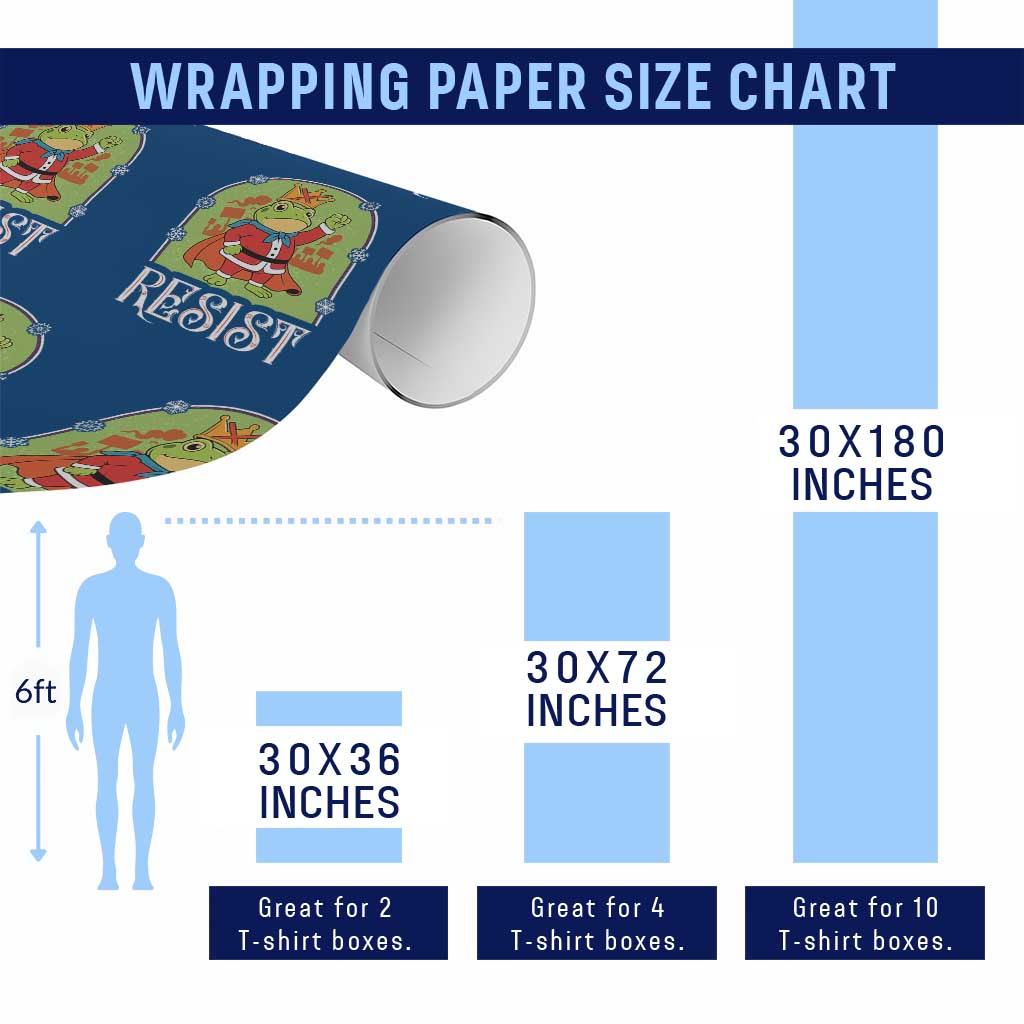 Resist Portland Frog Protest Wrapping Paper Roll Funny No Kings Xmas Gift - Wonder Print Shop