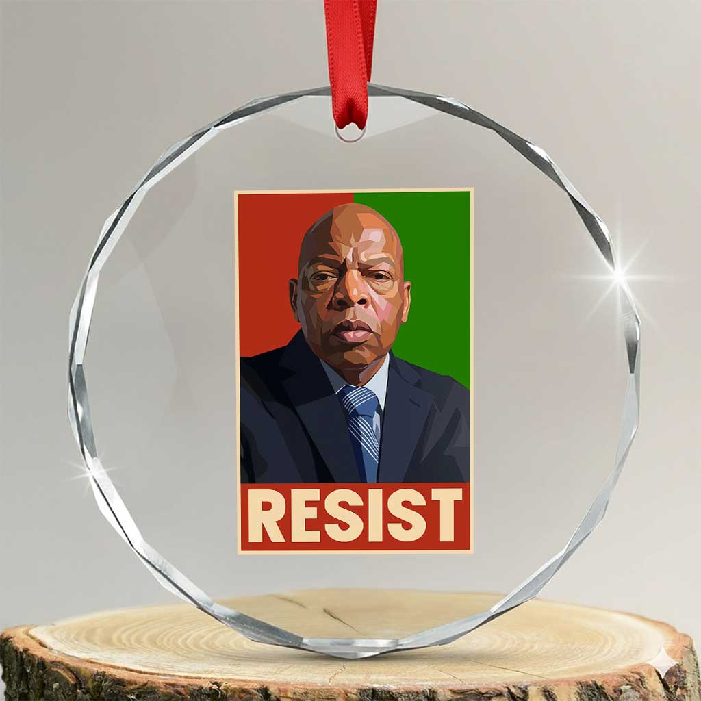 Resist Protest Civil Rights Crystal Glass Ornament John Lewis Black History
