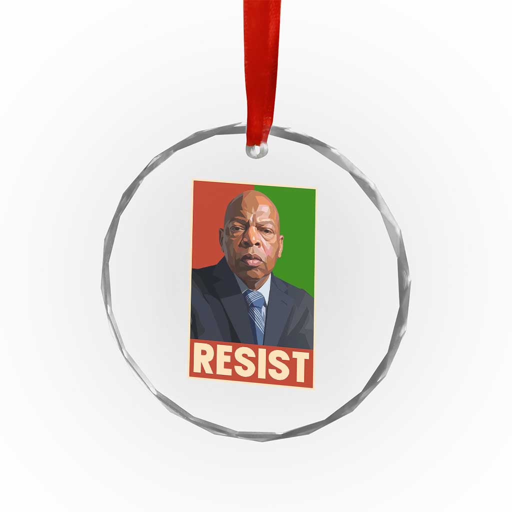 Resist Protest Civil Rights Crystal Glass Ornament John Lewis Black History