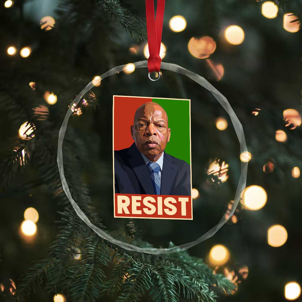 Resist Protest Civil Rights Crystal Glass Ornament John Lewis Black History