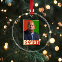 Resist Protest Civil Rights Crystal Glass Ornament John Lewis Black History