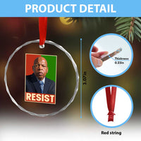 Resist Protest Civil Rights Crystal Glass Ornament John Lewis Black History