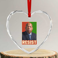 Resist Protest Civil Rights Heart Crystal Glass Ornament John Lewis Black History