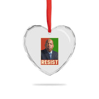 Resist Protest Civil Rights Heart Crystal Glass Ornament John Lewis Black History