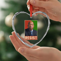 Resist Protest Civil Rights Heart Crystal Glass Ornament John Lewis Black History
