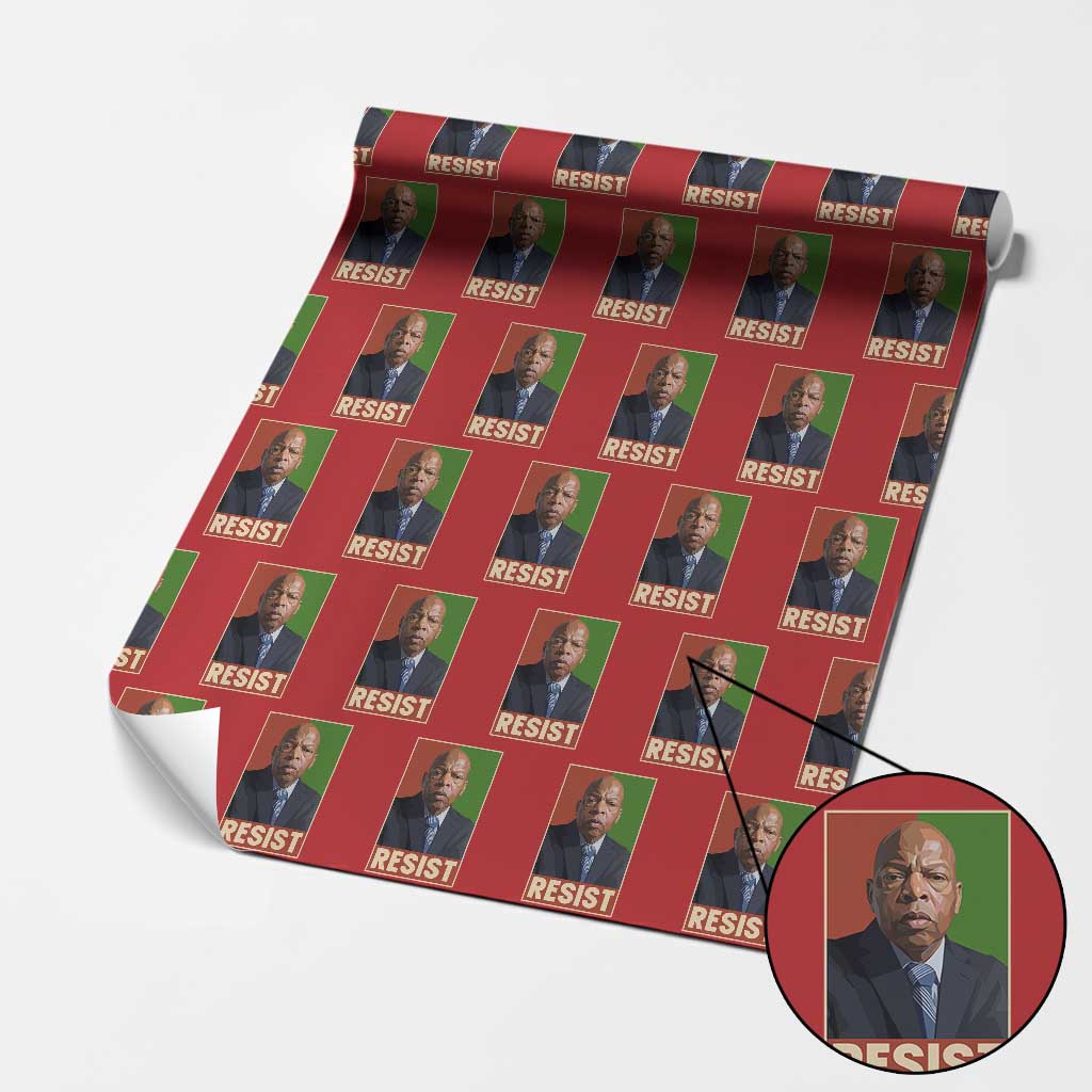 Resist Protest Civil Rights Wrapping Paper Roll John Lewis Black History
