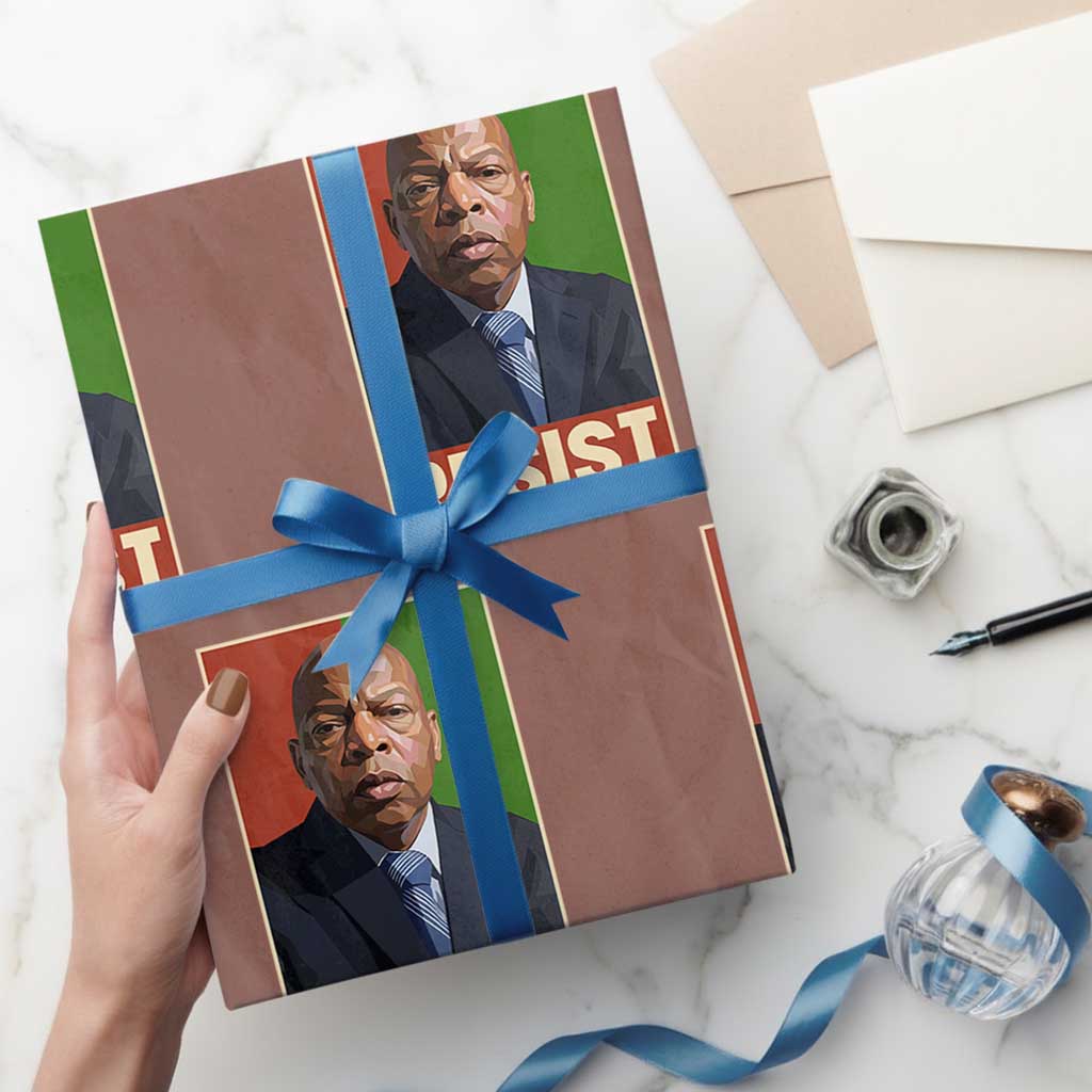 Resist Protest Civil Rights Wrapping Paper Roll John Lewis Black History