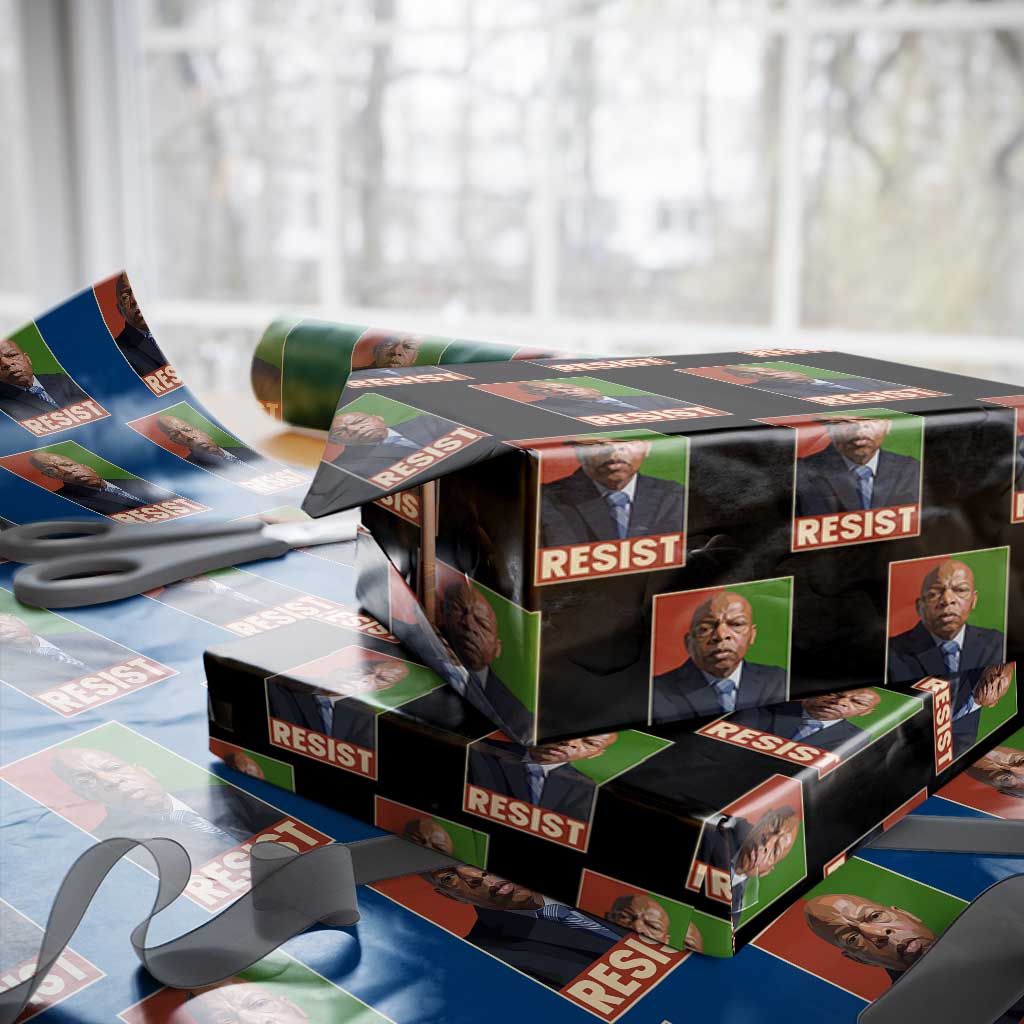 Resist Protest Civil Rights Wrapping Paper Roll John Lewis Black History