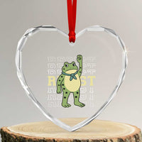 Resist Raised Fist Frog Heart Crystal Glass Ornament Portland Protest Freedom Fighter - Wonder Print Shop