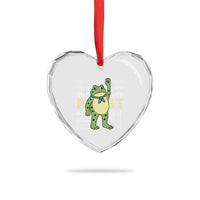 Resist Raised Fist Frog Heart Crystal Glass Ornament Portland Protest Freedom Fighter - Wonder Print Shop