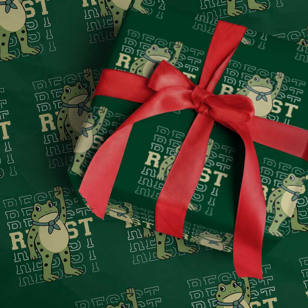 Resist Raised Fist Frog Wrapping Paper Roll Portland Protest Freedom Fighter - Wonder Print Shop