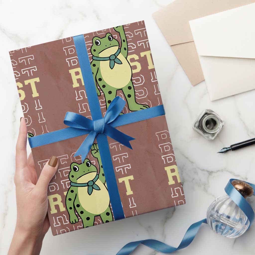 Resist Raised Fist Frog Wrapping Paper Roll Portland Protest Freedom Fighter - Wonder Print Shop