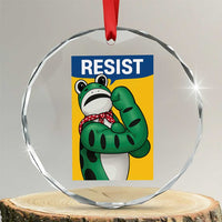 Resist Rosie Frog Crystal Glass Ornament Protest Parody Feminist Retro Poster - Wonder Print Shop